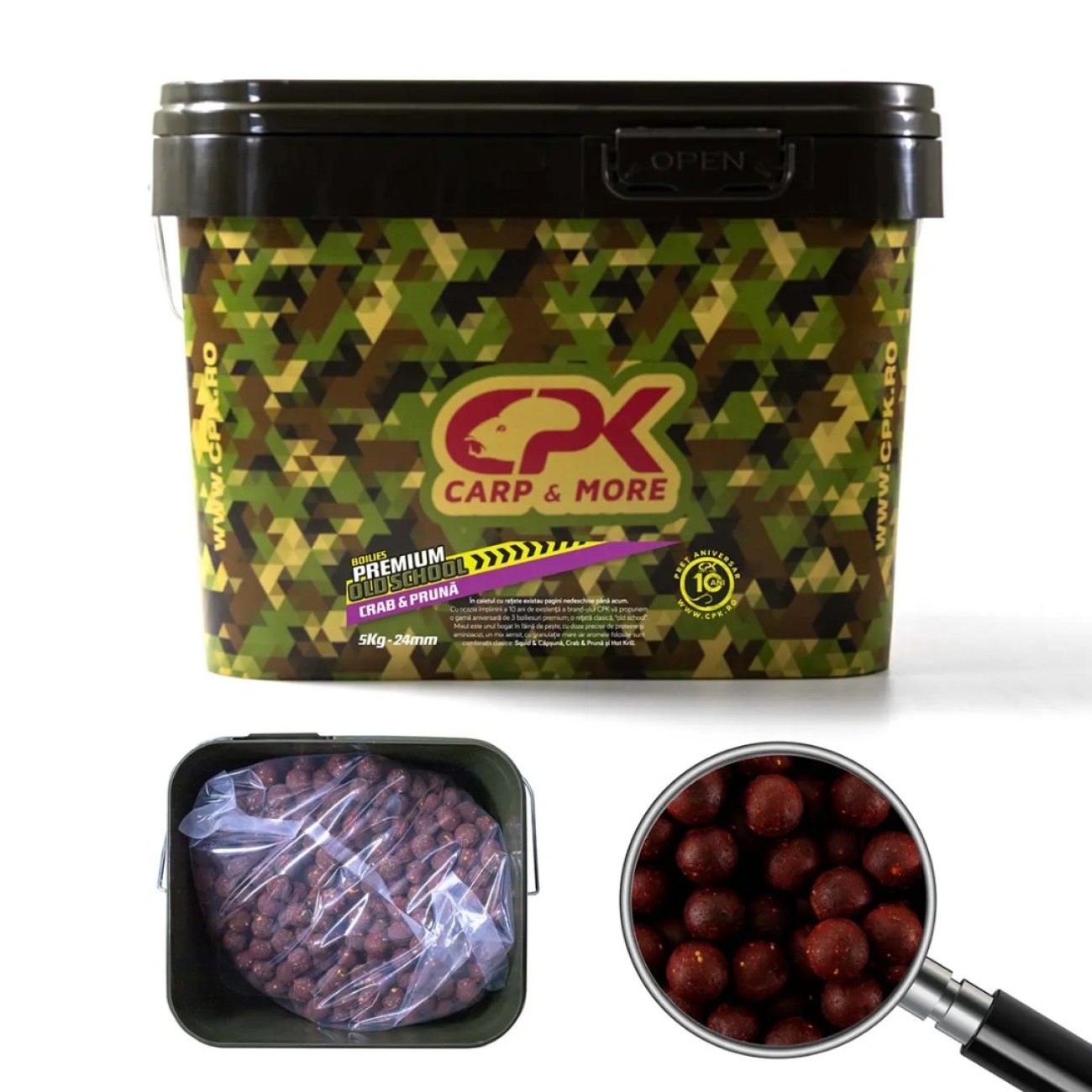 CPK Old School Crab & Pruna 5kg 20mm - Бойли за Шаран с Рак и Слива