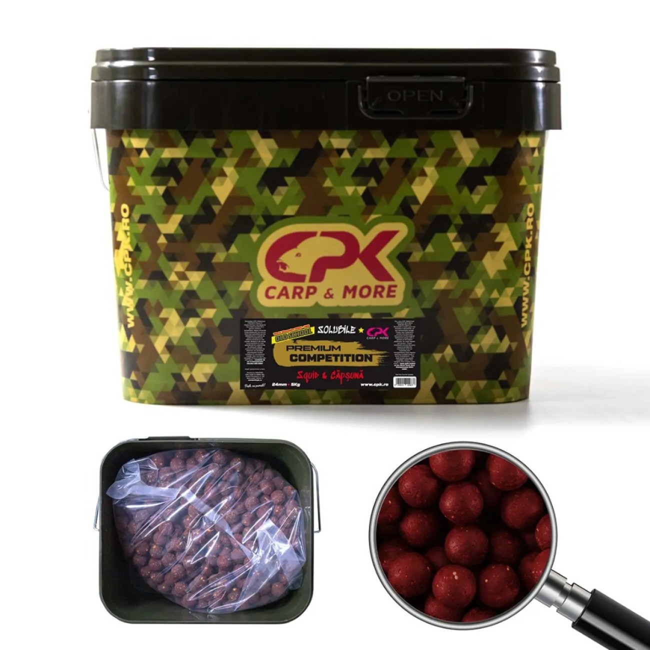 CPK Old School Squid & Strawberry 5kg 20mm - Бойли за Шаран с Калмар и Ягода