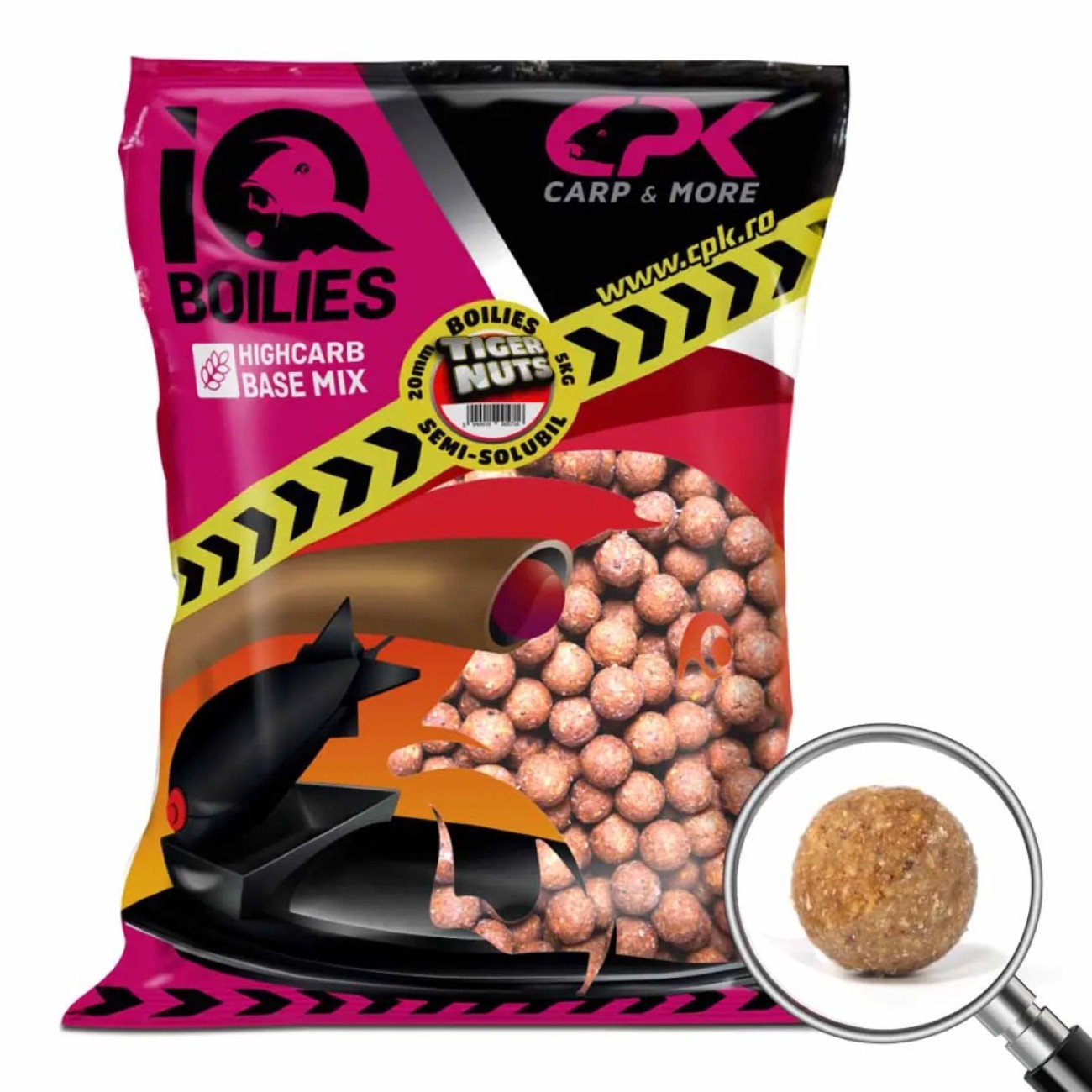 CPK IQ Boilies Тигров Фъстък 5kg 20mm - Топчета за захранка за Шаран с Висока Атрактивност