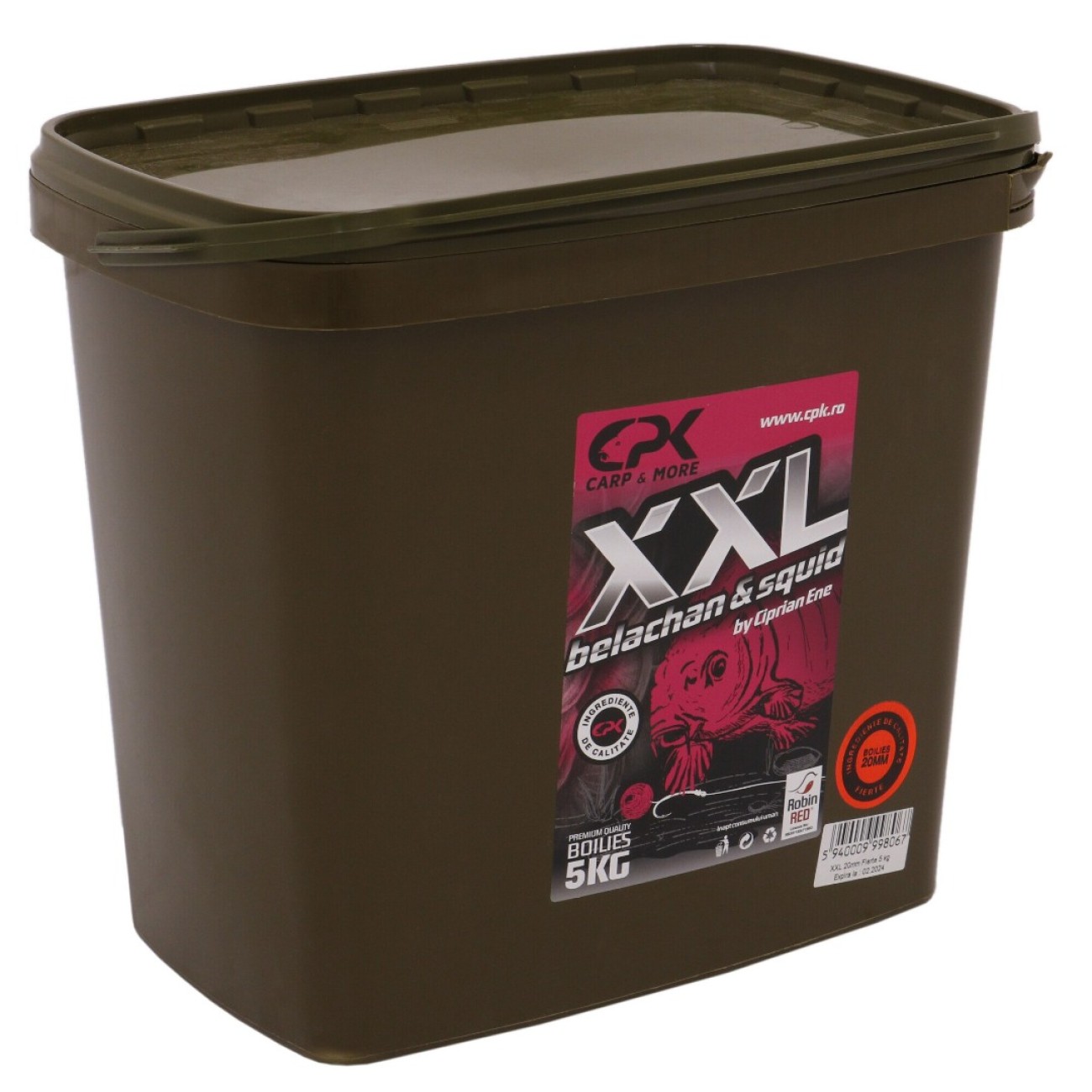 CPK Boilies XXL Belachan & Squid Бавни 20мм 5kg в кофа  Шарански протеинови топчета