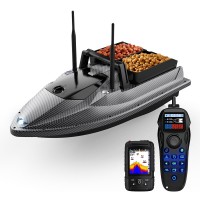 Flytec V600 Pro GPS Лодка за Захранка с Вграден Сонар Lucky 718LIC-WL и Ехолот, 2 Бункера, 500 м Обхват на сонара, Батерия 18000mAh, 3 кг товар