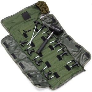NGT Bivvy Peg Set - Комплект 10 бр. колчета за тента, шатра 20см с чук и калъф