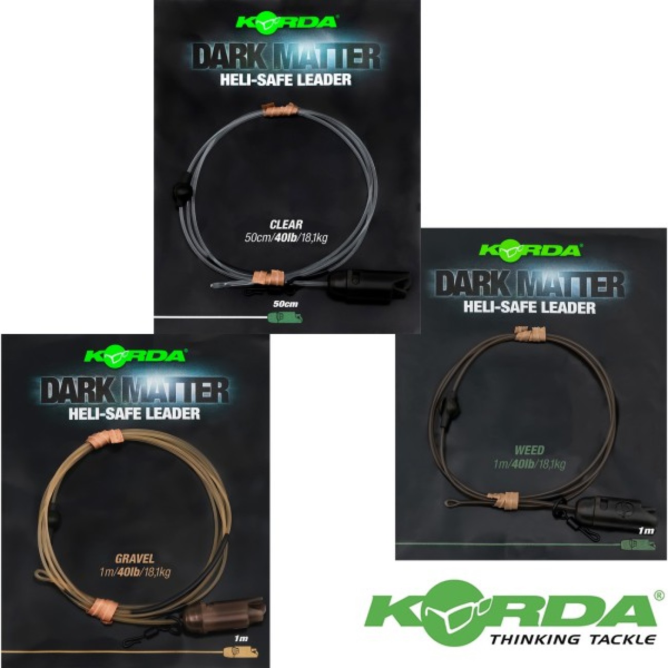 Монтаж Korda Dark Matter Leader Heli-Safe 1m, 40lb