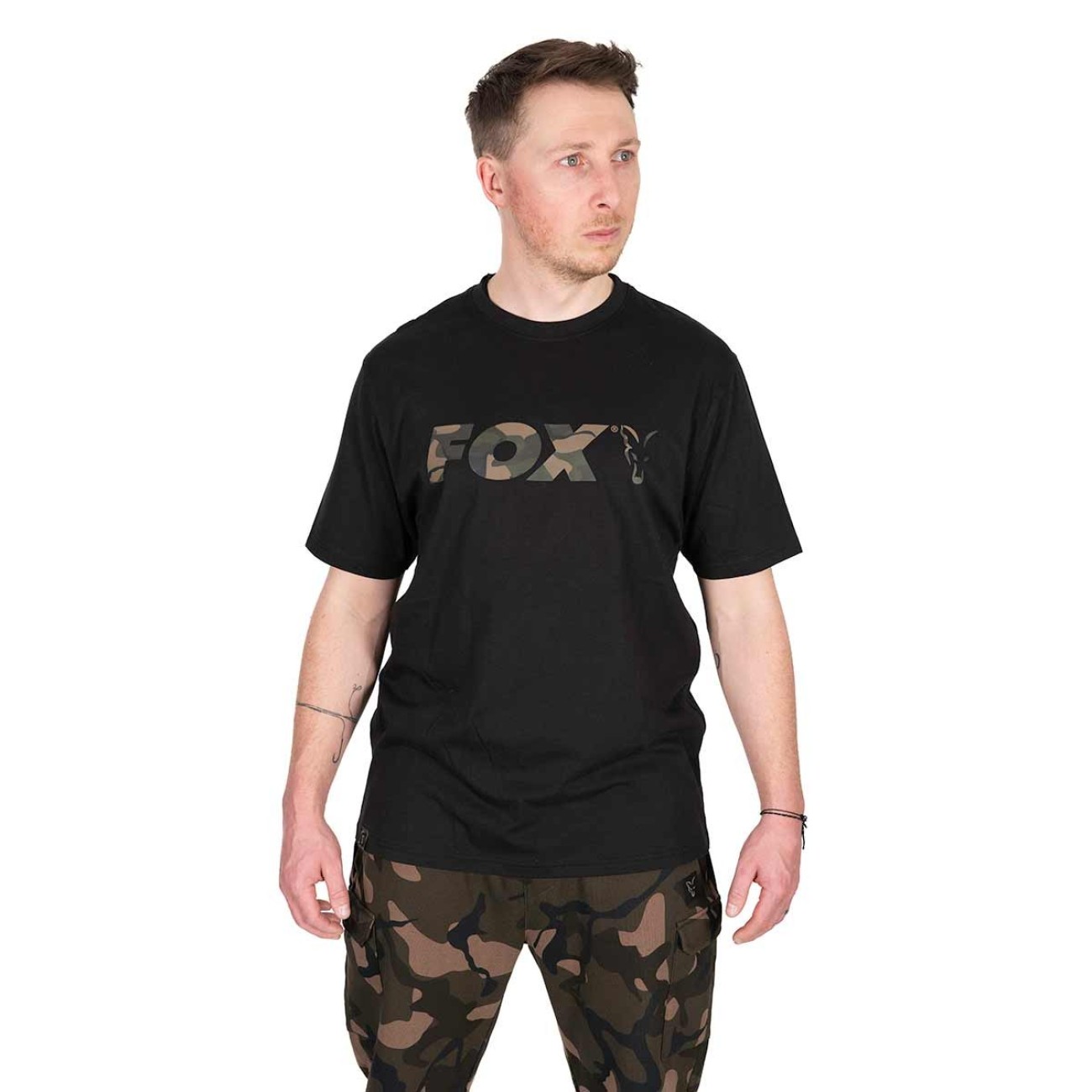 Тениска FOX Black Camo Logo T Shirt