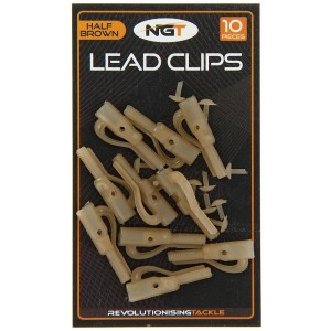 NGT Lead Clips Brown – Клипсове за тежести за шарански риболов
