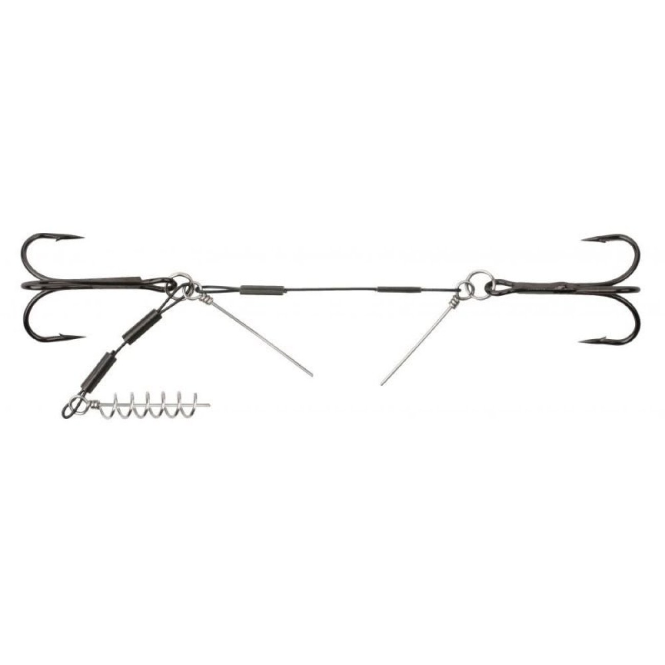 Монтаж за риболов на хищници с 2 тройни куки и пинове Mikado Jaws Stinger With Pins