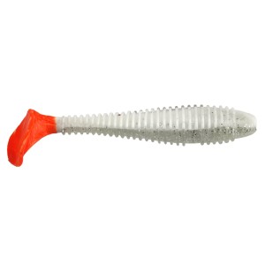 Силиконова примамка Gummifisch Canyonizer 9,5см - White Glitter Red Tail